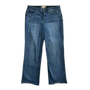 Democracy Ab Solution raw hem cuffed jeans size 14 medium wash mid rise